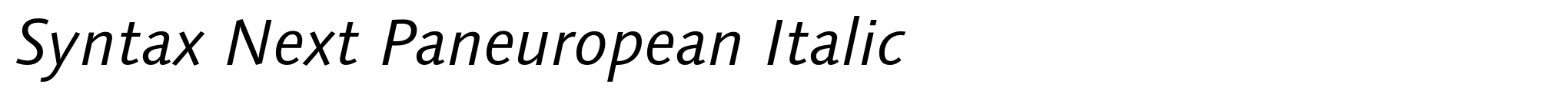 Syntax Next Paneuropean Italic image
